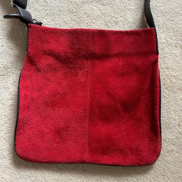 Red suede crossbody 10” by 11”. Flat style by Old Navy - Picture 2 of 3